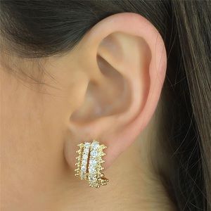 Studded Half Hoop Earrings